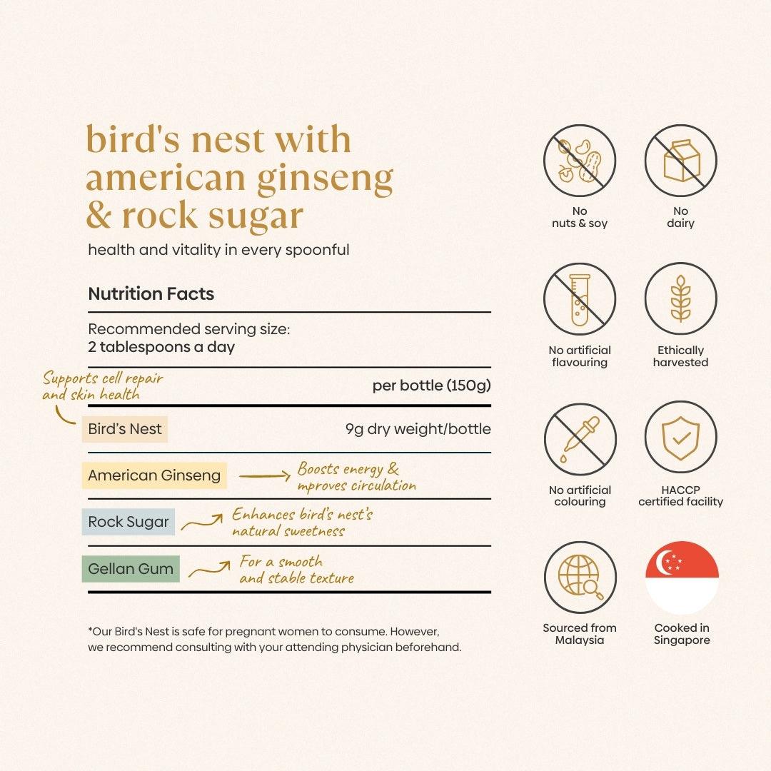 Bird's Nest with American Ginseng & Rock Sugar (1 Bottle)
