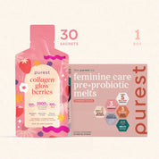 collagen glow berries and feminine care pre+probiotic melts