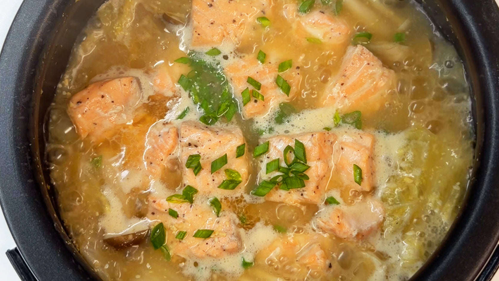 Lazy Miso Salmon Soup In Rice Cooker