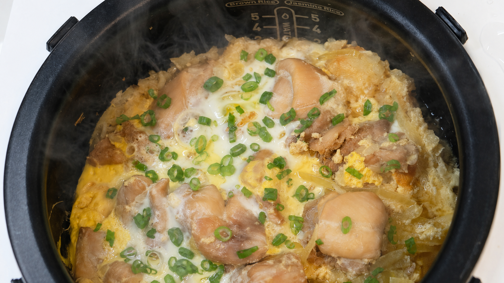 Lazy One Pot Oyakodon Rice Cooker Hack