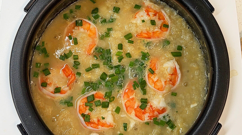 Salted Egg Prawn Porridge