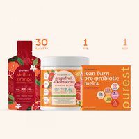 All-Day Burn Bundle - Sicilian Orange Slimming Elixir / Grapefruit &amp; Kombucha Slimming Blend / Lean Burn Pre+Probiotic Melts