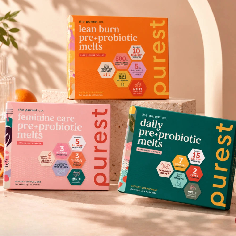 Lean Burn, Feminine Care and Daily Pre+Probiotic Melts boxes