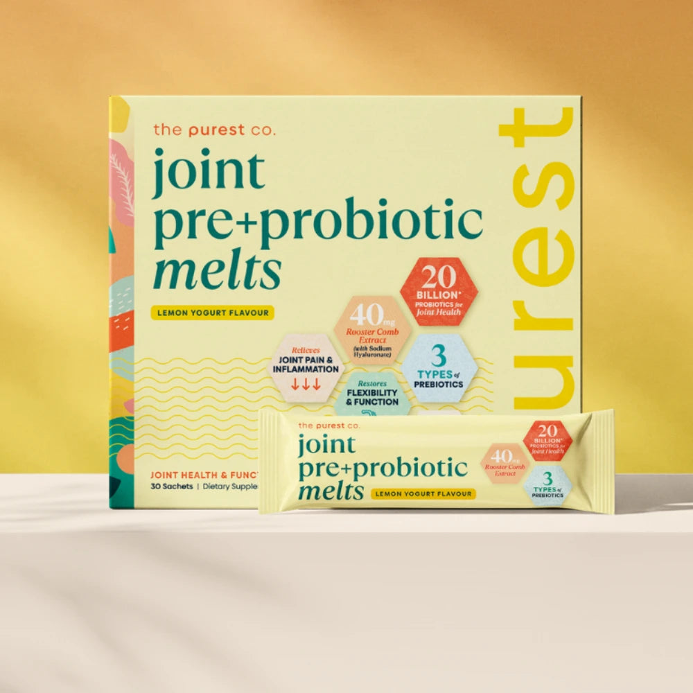 Joint Pre+Probiotic Melts box and sachet