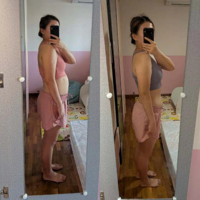 Alyssa before and after result: −2.5kg · −6.5cm waist