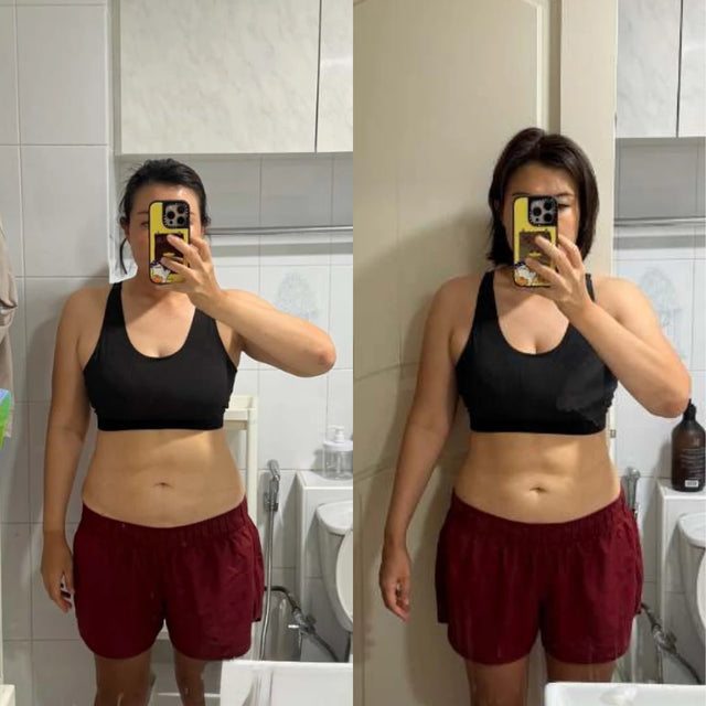 Jiali before and after result: −1kg · −4.5cm waist